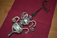 Christbaumspitze mit Glöckchen  silber sehr alt und richtig groß  39cm hoch