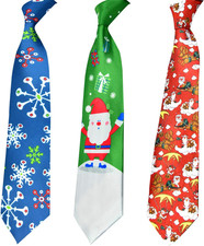 HOWAF 3 Stücke Lustig Weihnachtskrawatte Herren Männer Schneeflocke Weihnachtsma