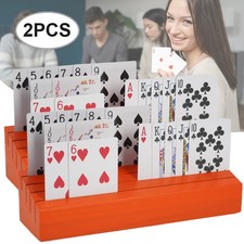 2x Spielkartenhalter Holz