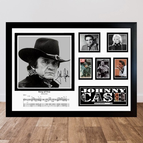 Johnny cash framed print - johnny, a4