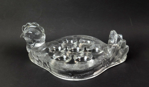 Huhn pressglas 7er - pressglas, eierplatte