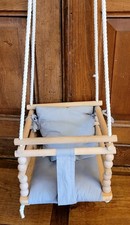 MAMOI innen Kinderschaukel + Karabiner, Babyschaukel, Zimmerschaukel - Holz