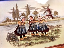 Tablett♥️ alt antik Niederlande Weihnachten Jugendstil Holz  Porzellan Landhaus