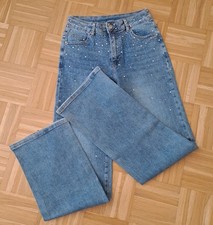 Jeanshose Damen Gr. 38/ M blau mit Glitzer  Schlaghose Stretch