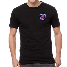 Scania Auto Bestickte Schwarze T-Shirt Premium-Qualität- 4084 - SW