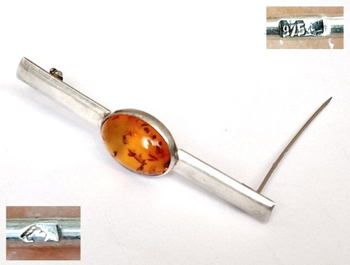 Brosche bernstein 925er - brosche,