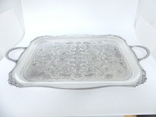 ♛ Rechteckiges englisches Tablett "Viners Sheffield" - 45 x 35 cm - versilbert ♛