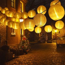 7M Solar Lichterkette Lampions 50 LED Party Außen Innen Lampion Garten Deko
