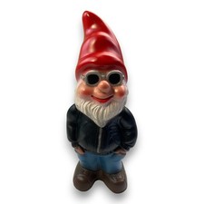 Cooler Gartenzwerg mit Sonnenbrille Lederjacke Deko Figur Lustig Sammler Zwerg
