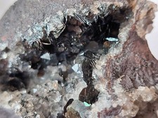 Hämatit (Specularit) auf Quarz, Florence Mine, Egremont, England (E-9)