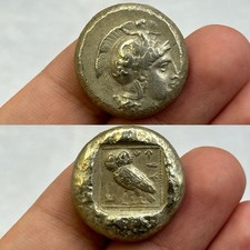 Wunderschöne einzigartige antike griechische Athene Attika Eule Münze