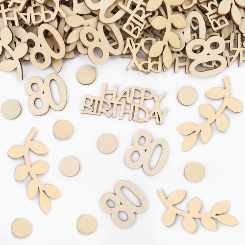 Holz konfetti geburtstag - holz, 80