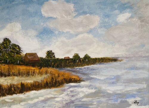 Acrylbild häuschen meer - acrylbild, meer"