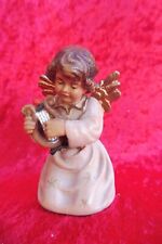 Schöne ,kleine Holzfigur , Engel mit Harfe  , Südtirol !