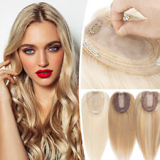 100% Echthaar Topper Toupee Toupet Haarteile Clip In Hair Extensions Perücke Wig