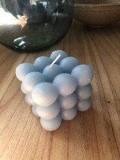 Bubblekerze Bubble Kerze Kerzen Candle Würfel Cube Blase Hellblau Neu