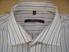 ETERNA EXCELLENT Hemd 42 weiß Grau Rot Gestreift Sehr gut #EK541