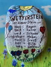 bemalter Stein XXL 12x9x2 cm