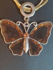 Damen Halskette Nickelfrei Scarlet Bijoux in Silber Groß Schmetterling glasiert