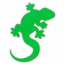 Grüner Holz Gecko - Deko