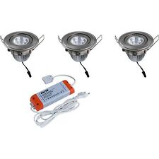HEITRONIC LED Einbaustrahler 3er Set COLORADO 30730 Einbaulampe 3x8Watt 3x570Lum