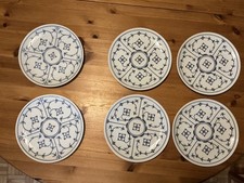 1 von 6 Winterling Schwarzenbach Teller Kuchen Brot Dessert Strohblume Blau 19cm