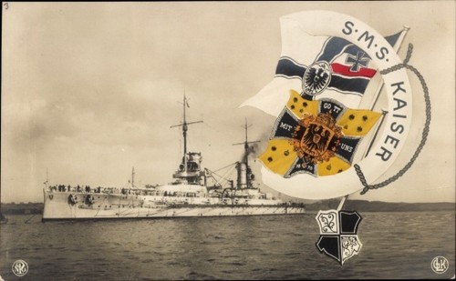Deutsches kriegsschiff sms - ak,