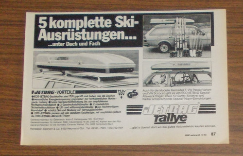 Seltene werbung jetbag ski - werbung,