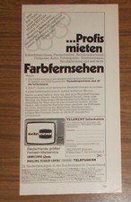 Seltene Werbung TELERENT -