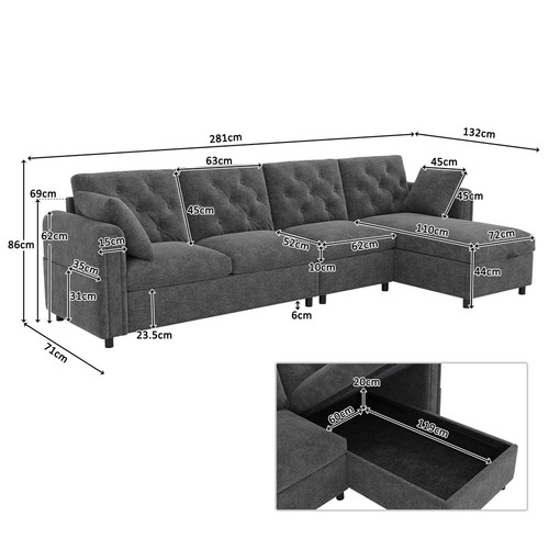 Form ecksofa sitzer - ecksofa, 4-sitzer