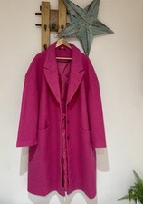 Yours Curve rosa langer Teddy Borg Staubmantel Jacke Übergröße 30 32