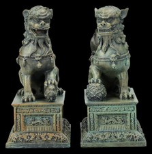 Chinesische Löwen Figuren - Wächter 2er Set - Innendeko Dekoration Asiatisch
