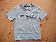 Poloshirt Polohemd SANDKASTEN-CHEF 110 116 blau T-Shirt kurzarm Bagger Bau LKW