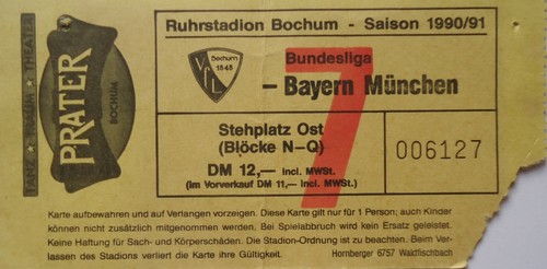Ticket bundesliga 1990 vfl - ticket,