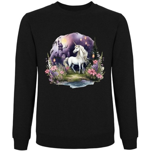 Sweatshirt schwarz einhorn - sweatshirt,