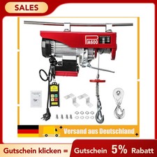 Elektrischer Seilhebezug 300Kg /600Kg Elektrowinde Motorwinde Hub Seilhebezug