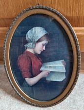 antikes Bild Wandbild Oval