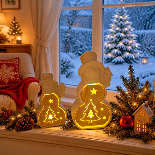 2er set schneemann mit leds - 2er,