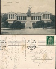 Ludwigsvorstadt-München Bavaria mit Ruhmeshalle Rollstempel 1911