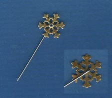 Alte Anstecknadel SCHNEEFLOCKE / EISKRISTALL  Gold 585 Gewicht gesamt 1,7 gr
