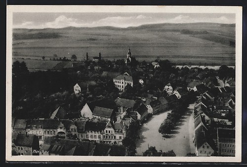 Nerchau town view with place - view,