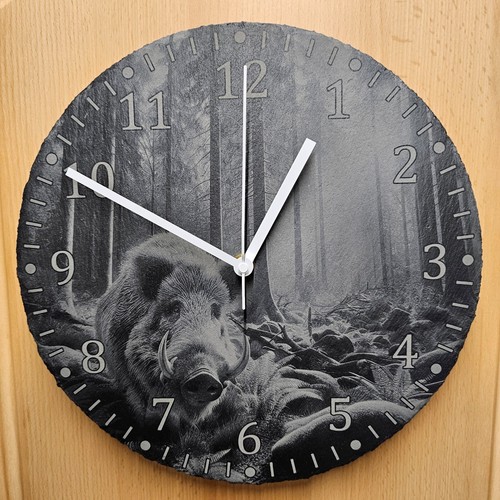 Wanduhr aus schiefer mit - wanduhr,