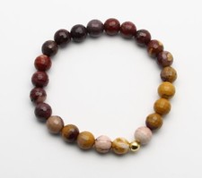 Mookait Armband - facettierte Mookaite im Farbverlauf 18 cm auf Schmuckgummi