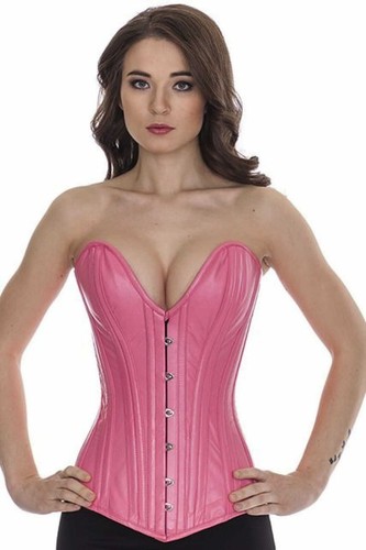 Korsett pink corsage leder - korsett,