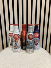 100 Jahre Coca Cola Kulturflaschen 5x 20er,30er,40er,50er 60er Alu Flasche voll