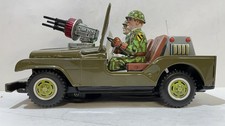 T.N - Nomura Japan U.S. Army Jeep 60er Blechspielzeug läuft top! Licht + Sound