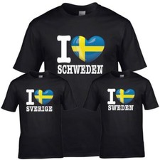 Shirt LOVE SCHWEDEN Herren WM Trikot Liebe Herz Land EM SVERIGE FanShirts4u