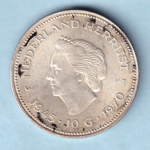 Netherlands 1970 silver 10 - silver,