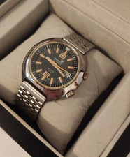 Rar: Luxus Cronel Swiss Jet-King Diver Datum Handaufzug Swiss Made -70er -TOP!