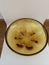 Glasschale, 50er Jahre, Mid-Century warmes Gelb, Bernsteinfarben, guter Zustand 